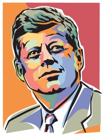 Illustration of John F. Kennedy, the 35th President of the United States